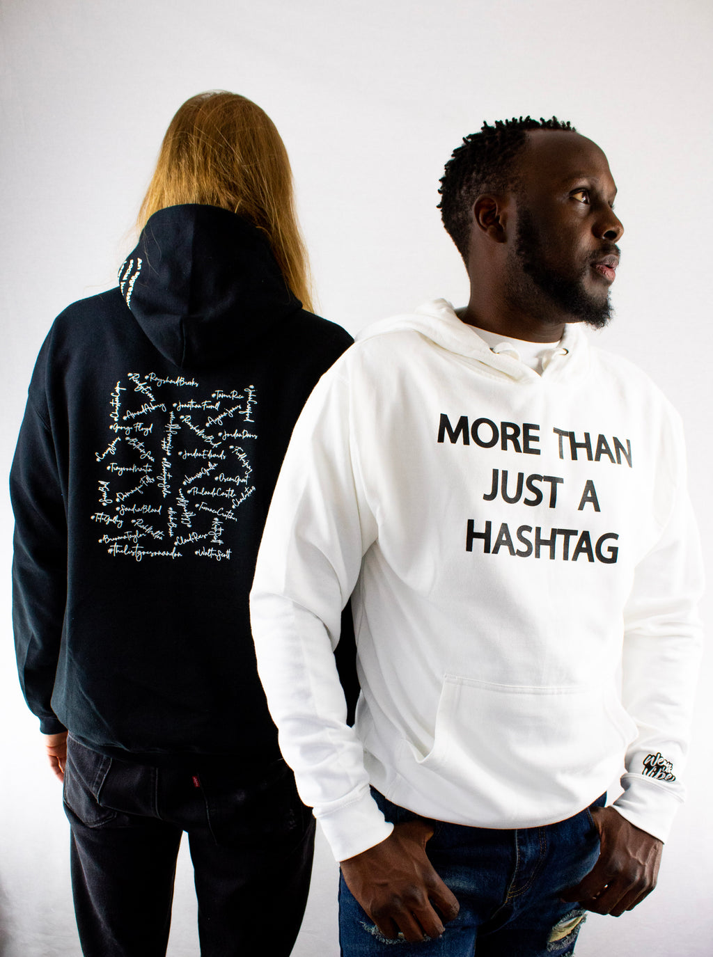 More Than Just Hashtag • Coconut White + Black Hoodie