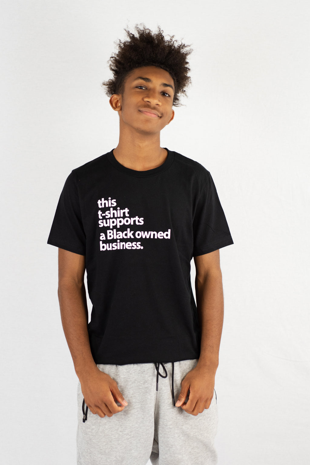This T-shirt Supports A Black-owned Business • Black + White Series Tee