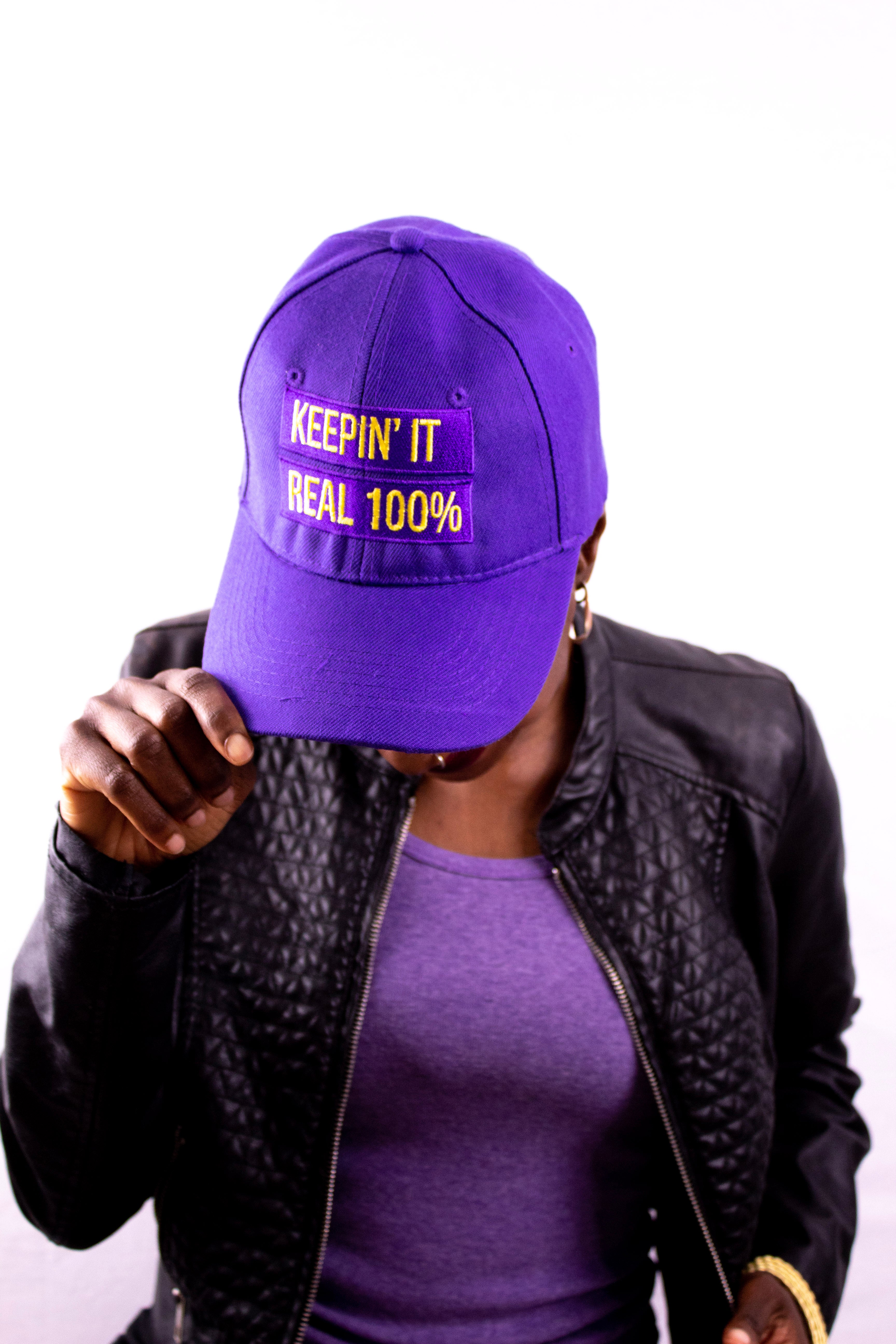 Keepin' It Real 100% • Purple + Yellow Dad Hat