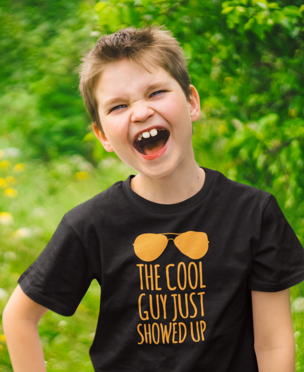 The Cool Guy Just Showed Up • Black Kid Tee