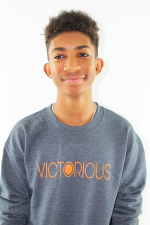 Victorious • Heather Gray + Orange Sweatshirt