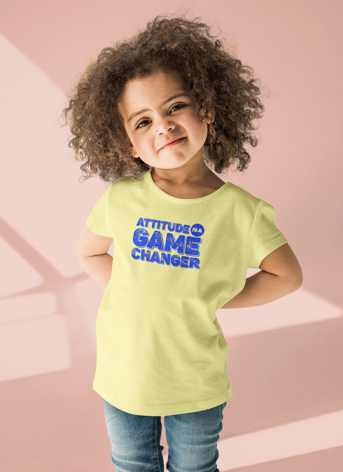 Attitude Is A Game Changer • Yellow + Blue Kid Tee