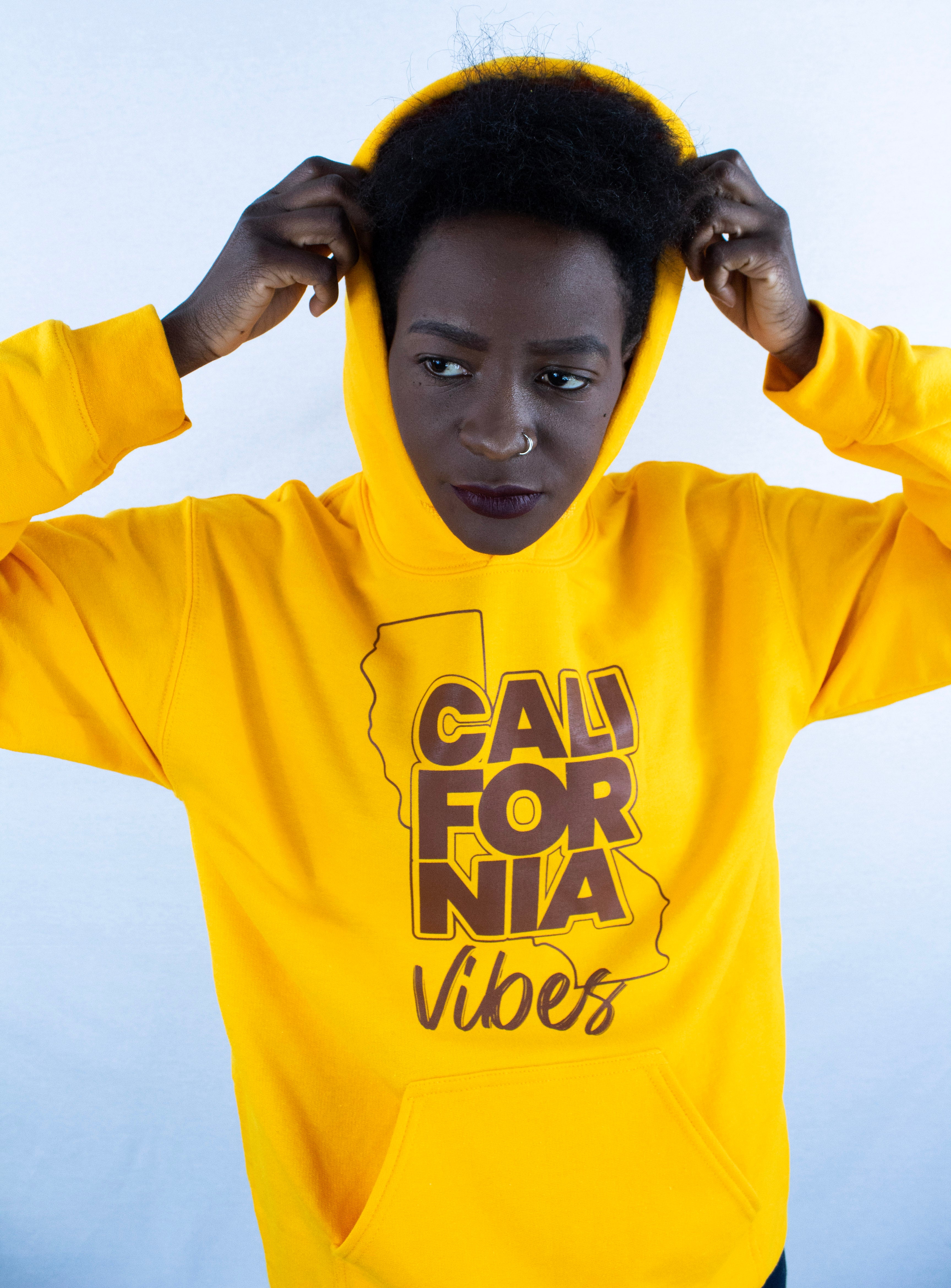 California Vibes • Gold + Chocolate Hoodie