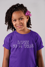 Love Is A Vibe • Team-Purple + White Kid Tee