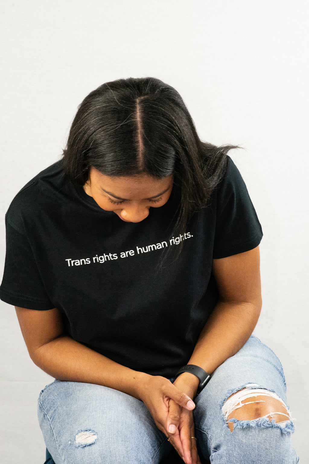 Trans Rights Are Human Rights • Black + White Tee